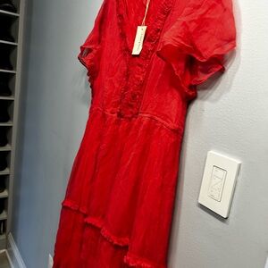 Coral Ruffled Dress- Sundance